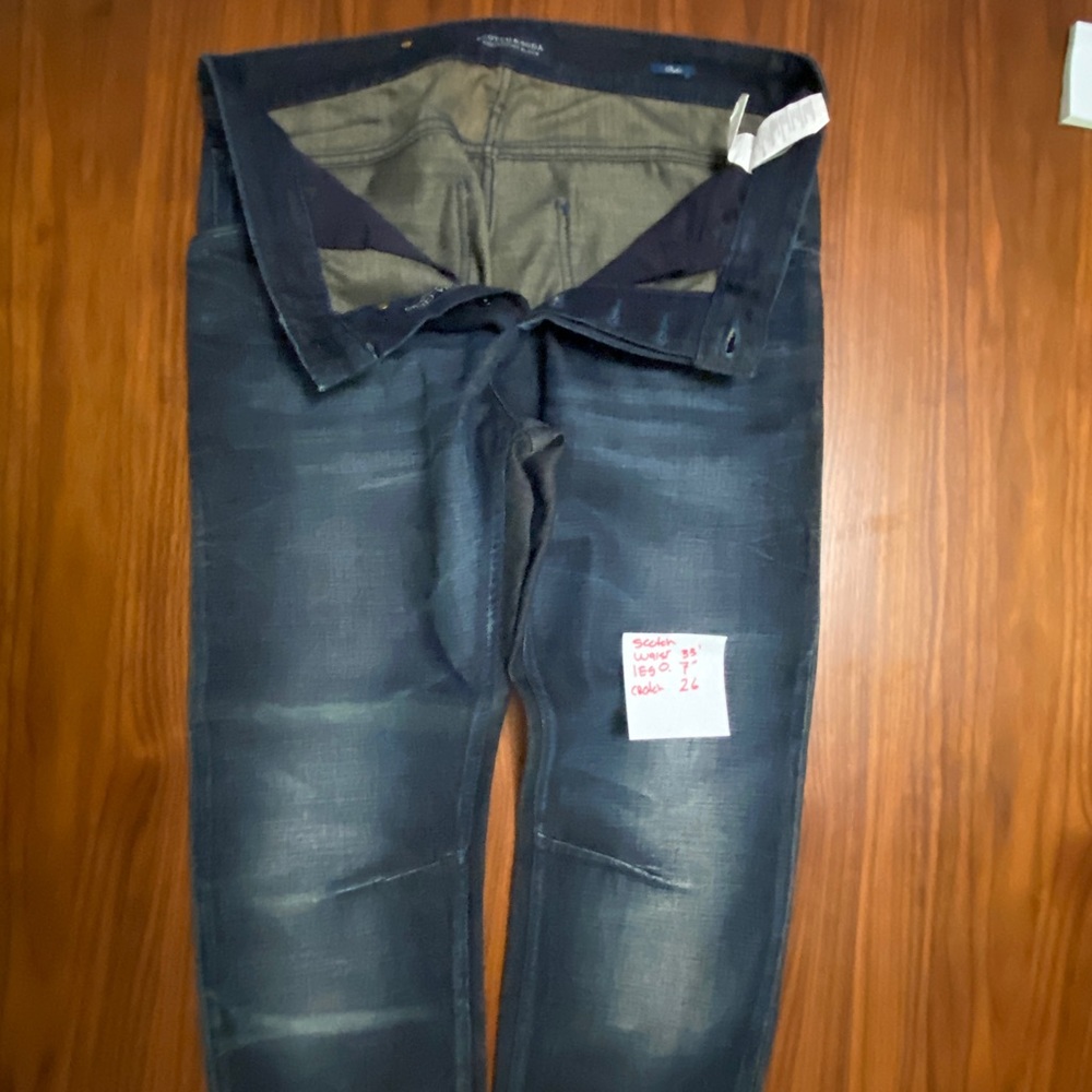 Scotch and soda size 33 waist dark denim faded jeans